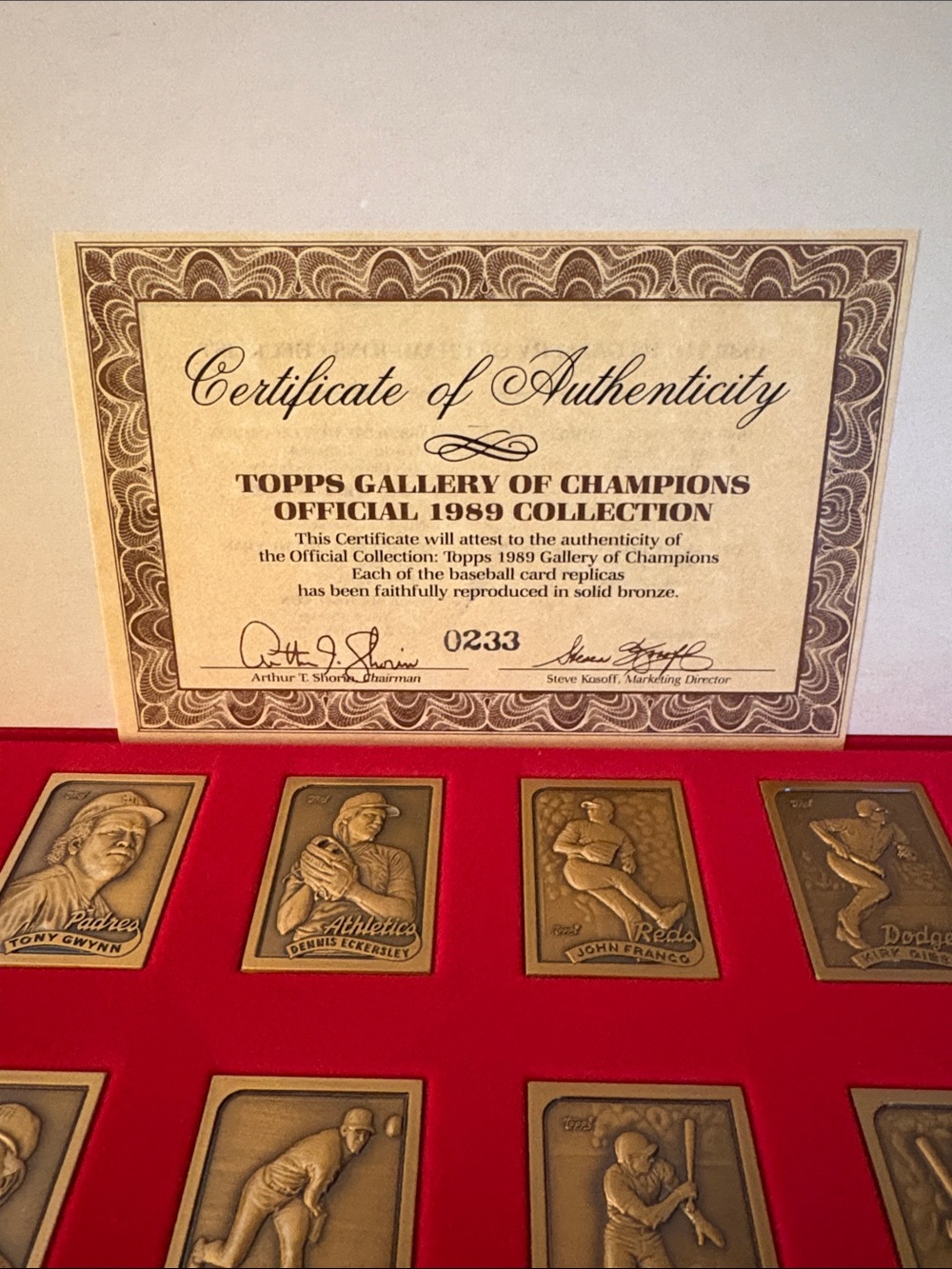 Topps Gallery of Champions Official 1989 Bronze Plaque Collection